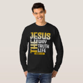 Jesus The Way Truth Life John 146 Christian Bible  T-shirt (Voorkant volledig)