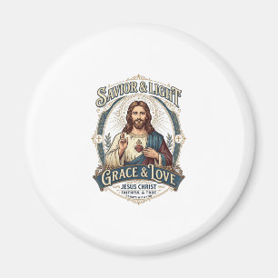 Jesus Thrift Store Vintage Jacht Grafische T-shirt Magneet