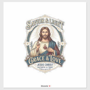 Jesus Thrift Store Vintage Jacht Grafische T-shirt Sticker