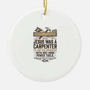 Jesus Timmerman Houtbewerker Leerling Vintage T-sh Keramisch Ornament