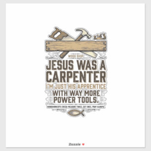 Jesus Timmerman Houtbewerker Leerling Vintage T-sh Sticker