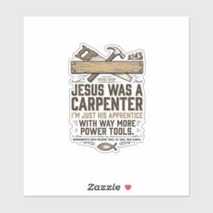 Jesus Timmerman Houtbewerker Leerling Vintage T-sh Sticker