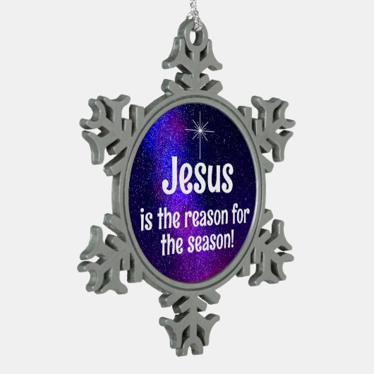 Jesus Tin Sneeuwvlok Ornament (Links)