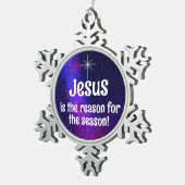 Jesus Tin Sneeuwvlok Ornament (Rechts)