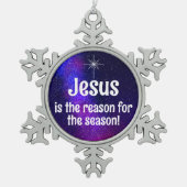 Jesus Tin Sneeuwvlok Ornament (Voorkant)