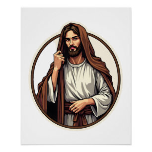 Jesus Toevlucht Mantel Vintage Gravure T-shirt Perfect Poster