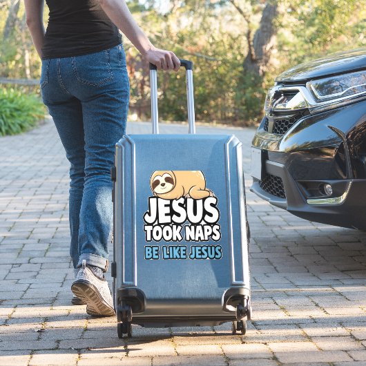 Jesus Took Naps, Funny Sloth Sticker (Koffer Insitu)