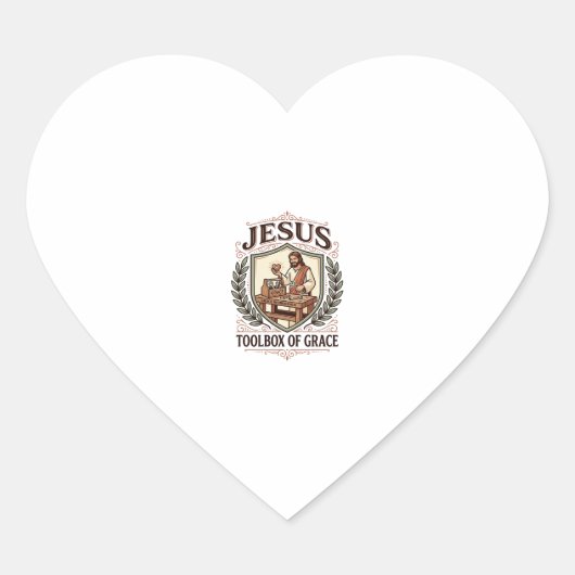 Jesus Toolbox Van Genade Jesus Toolbox Genade Chri Hart Sticker (Voorkant)