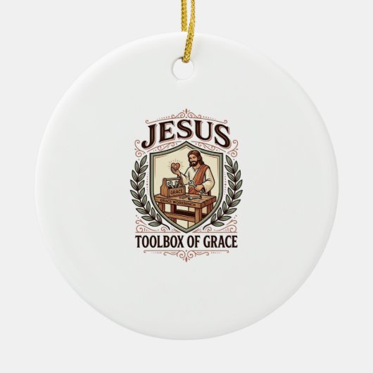 Jesus Toolbox Van Genade Jesus Toolbox Genade Chri Keramisch Ornament (Voorkant)