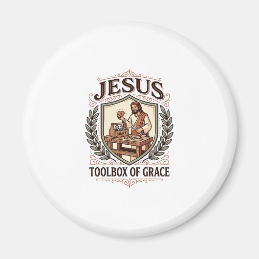 Jesus Toolbox Van Genade Jesus Toolbox Genade Chri Magneet (Voorkant)