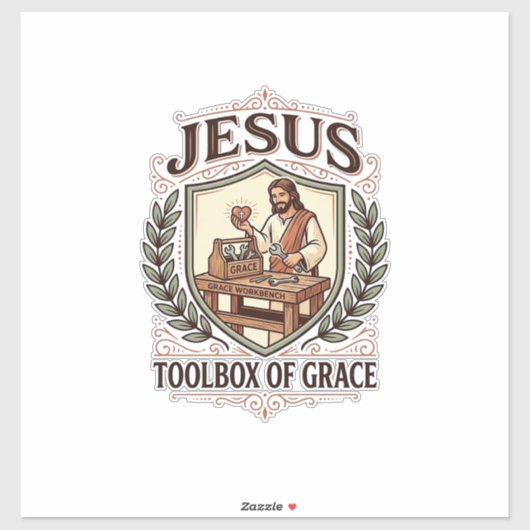 Jesus Toolbox Van Genade Jesus Toolbox Genade Chri Sticker (Vel)