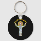 Jesus Touchdown Fun Christian Faith Saying Meme Ch Sleutelhanger (Voorkant)
