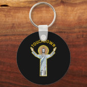 Jesus Touchdown Fun Christian Faith Saying Meme Ch Sleutelhanger (Voorkant)