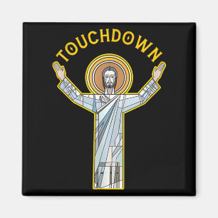 Jesus Touchdown Leuk Christelijk Geloof Grappige S Magneet
