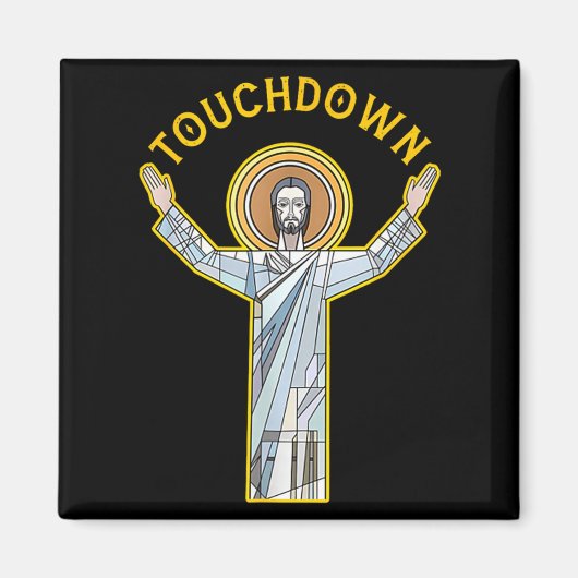 Jesus Touchdown Leuk Christelijk Geloof Grappige S Magneet (Voorkant)