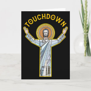 Jesus Touchdown Leuk Christelijk Geloof Zeggende M Kaart