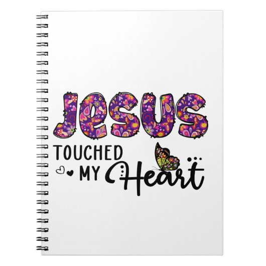 Jesus Touched My Heart Notitieboek (Voorkant)