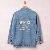 Jesus Trauma Terminator Bijbel Grunge Christelijk Denim Jacket (Hangar)
