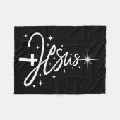 Jesus Tree Christian Christmas Faith Snowflakes Cr Fleece Deken (Voorkant (Horizontaal))