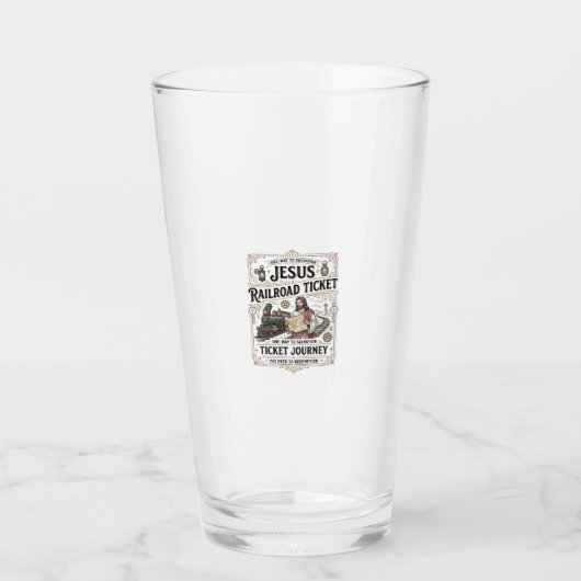 Jesus Treinkaartje Reis Jesus Treinkaartje Glas (Voorkant)