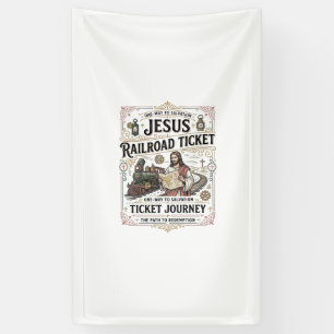 Jesus Treinkaartje Reis Jesus Treinkaartje Spandoek