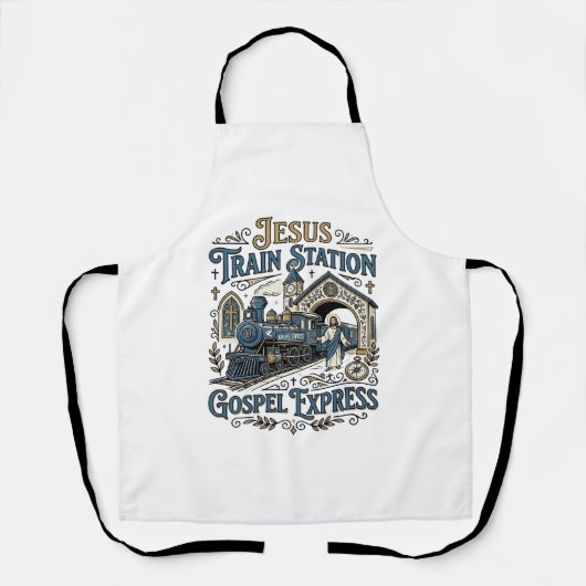 Jesus Treinstation Gospel Express Jesus Treinstati Schort (Voorkant)