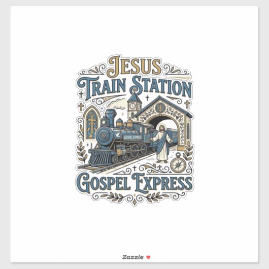 Jesus Treinstation Gospel Express Jesus Treinstati Sticker (Vel)