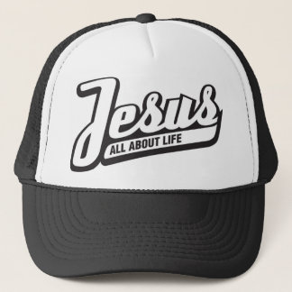 Jesus Trucker Pet - zwart en wit