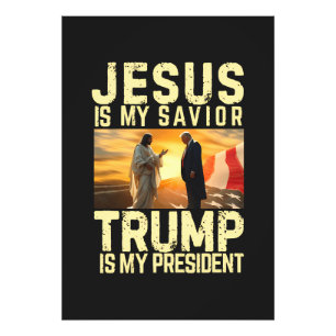 Jesus Trump - Jezus Is Mijn Heer Heiland Foto Afdruk