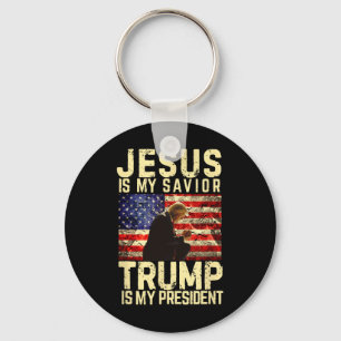 Jesus Trump T-shirt - Jezus is mijn Heer Heiland T Sleutelhanger
