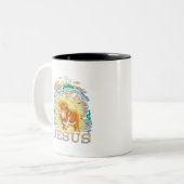 Jesus Tweekleurige Koffiemok (Voorkant links)