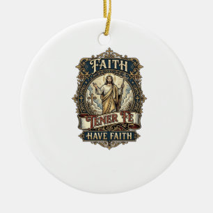 Jesus tweetalige multiculturele gezinnen shirt gel keramisch ornament