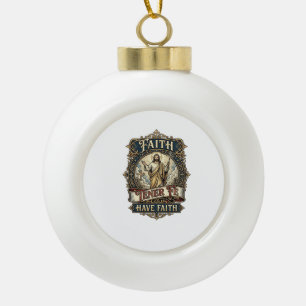 Jesus tweetalige multiculturele gezinnen shirt gel keramische bal ornament