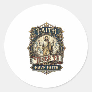 Jesus tweetalige multiculturele gezinnen shirt gel ronde sticker