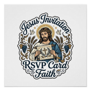 Jesus Uitnodiging RSVP Kaart Geloof Jezus Uitnodig Perfect Poster