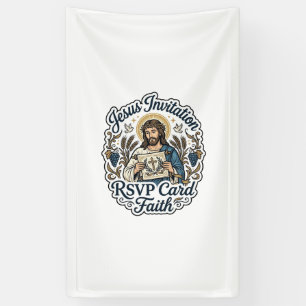 Jesus Uitnodiging RSVP Kaart Geloof Jezus Uitnodig Spandoek