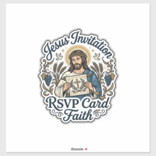 Jesus Uitnodiging RSVP Kaart Geloven Jesus Uitnodi Sticker