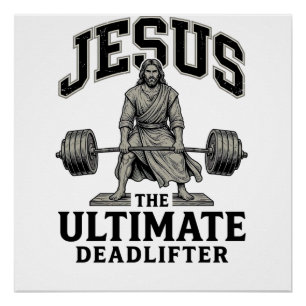 Jesus ultieme deadlifter vintage gymshirt ontwerp perfect poster