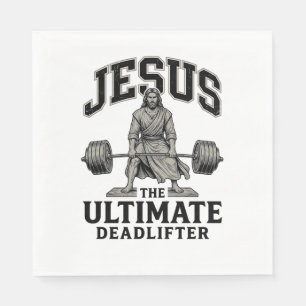 Jesus ultieme deadlifter vintage gymshirt ontwerp servet