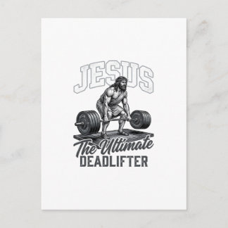 Jesus ultieme deadlifter vintage vector shirt Des Briefkaart