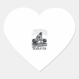 Jesus ultieme deadlifter vintage vector shirt Des Hart Sticker