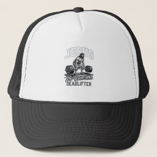 Jesus ultieme deadlifter vintage vector shirt Des Trucker Pet