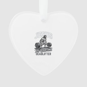 Jesus ultieme deadlifter vintage vector shirt ontw ornament