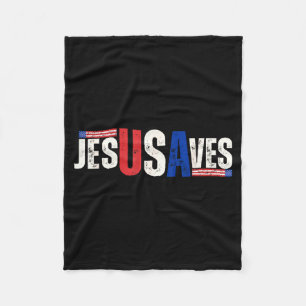 Jesus Usa Redt Patriottische Christelijke Amerikaa Fleece Deken