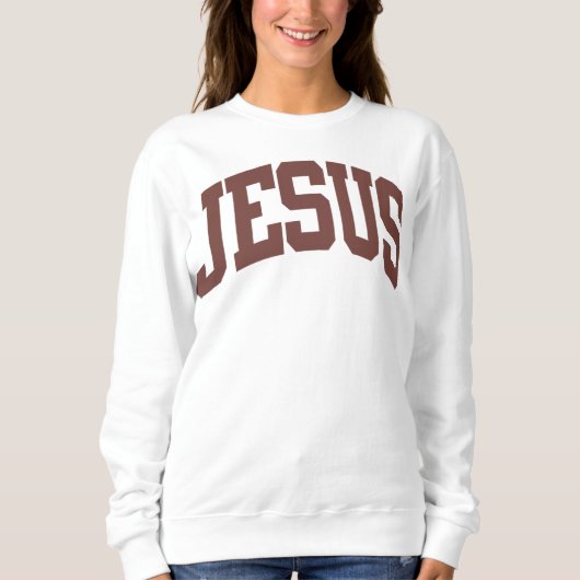 JESUS Varsity Print Basic Crewneck Sweatshirt (Voorkant)
