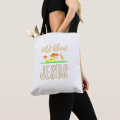 Jesus Vbs Mannen Vrouwen Kinder Wild over Jezus Ch Tote Bag (Dichtbij)