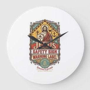 Jesus Veiligheidsbord Waarschuwingslabel Jezus Vei Grote Klok