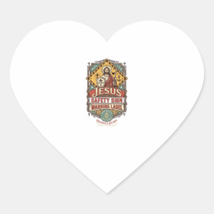 Jesus Veiligheidsbord Waarschuwingslabel Jezus Vei Hart Sticker