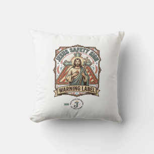 Jesus Veiligheidsbord Waarschuwingslabel Jezus Vei Kussen