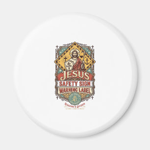 Jesus Veiligheidsbord Waarschuwingslabel Jezus Vei Magneet